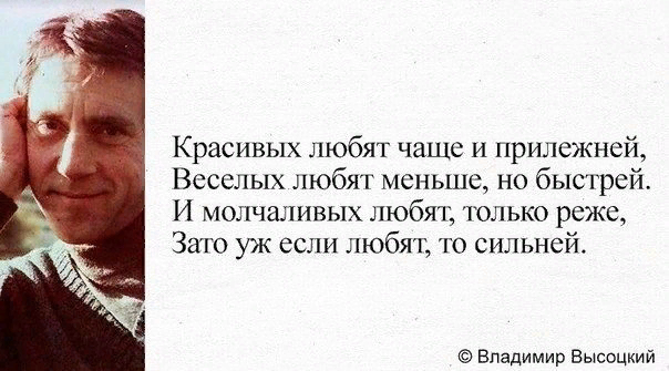 Каких женщин мужчины любят больше остальных: цитата Владимира Высоцкого Каких женщин мужчины любят больше остальных: цитата Владимира Высоцкого