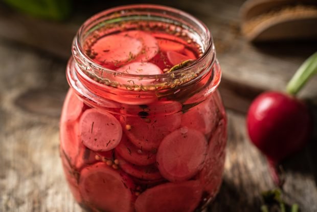 Редиска маринованная с уксусом на зиму