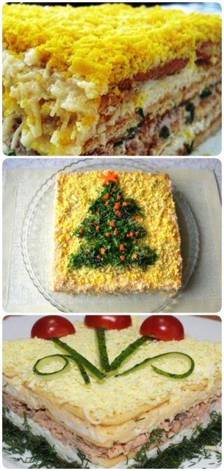 До неприличия вкусный закусочный торт-салат. Очень рекомендую!
