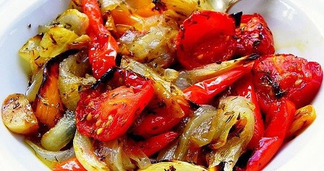 Овощи, запечённые в маринад