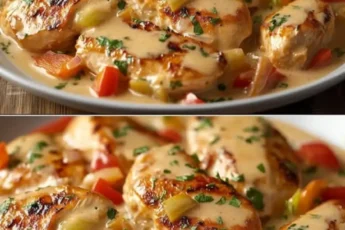Курица в сливочном соусе с овощами