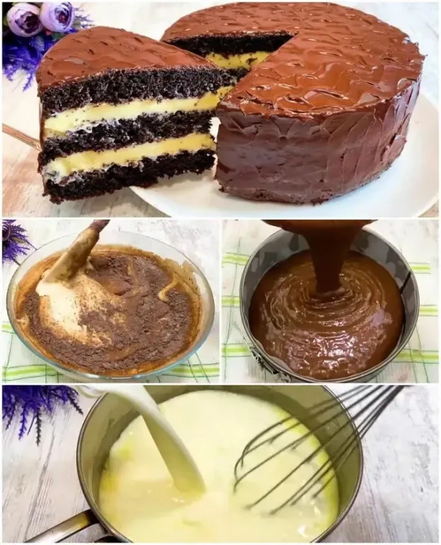 ДОМАШНИЙ ТОРТ «ТРИ СТАКАНА» без миксера! Сочный без пропитки: вкусный десерт на кефире