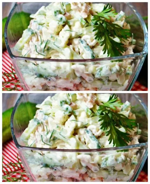 Приготовили и сразу съели. Нереально вкусный и простой салат