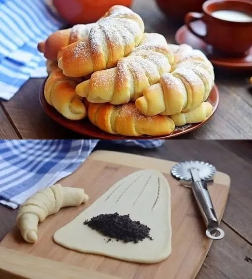 Воздушные рогалики с маком