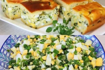Заливной пирог с зеленым луком и яйцом: вкусно и просто