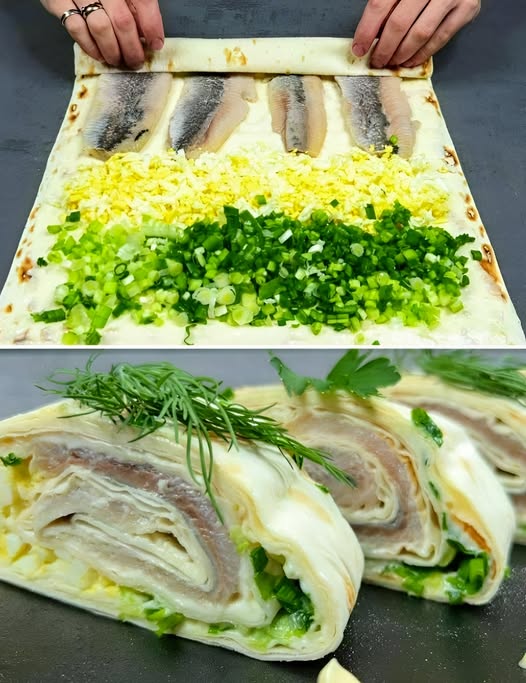 Беру селёдку, лаваш и готовлю невероятно вкусный рулет за копейки! На праздничном столе улетает в первую очередь (вкусно и просто)