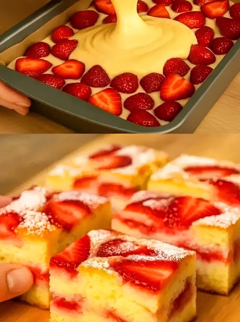 Нежный пирог со свежей клубникой Нежный пирог со свежей клубникой