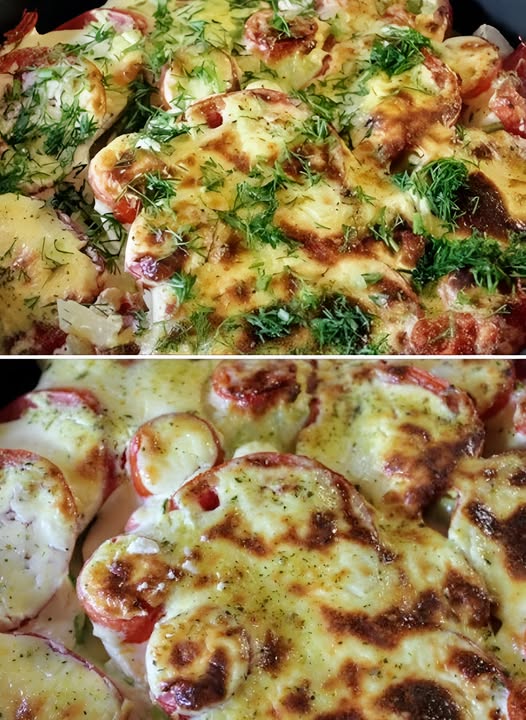 Очень вкусные кабачки, запеченные с помидорами под соусом