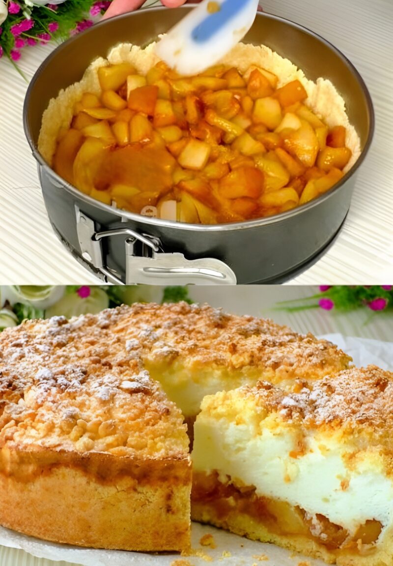 Яблочный пирог с крем-суфле.