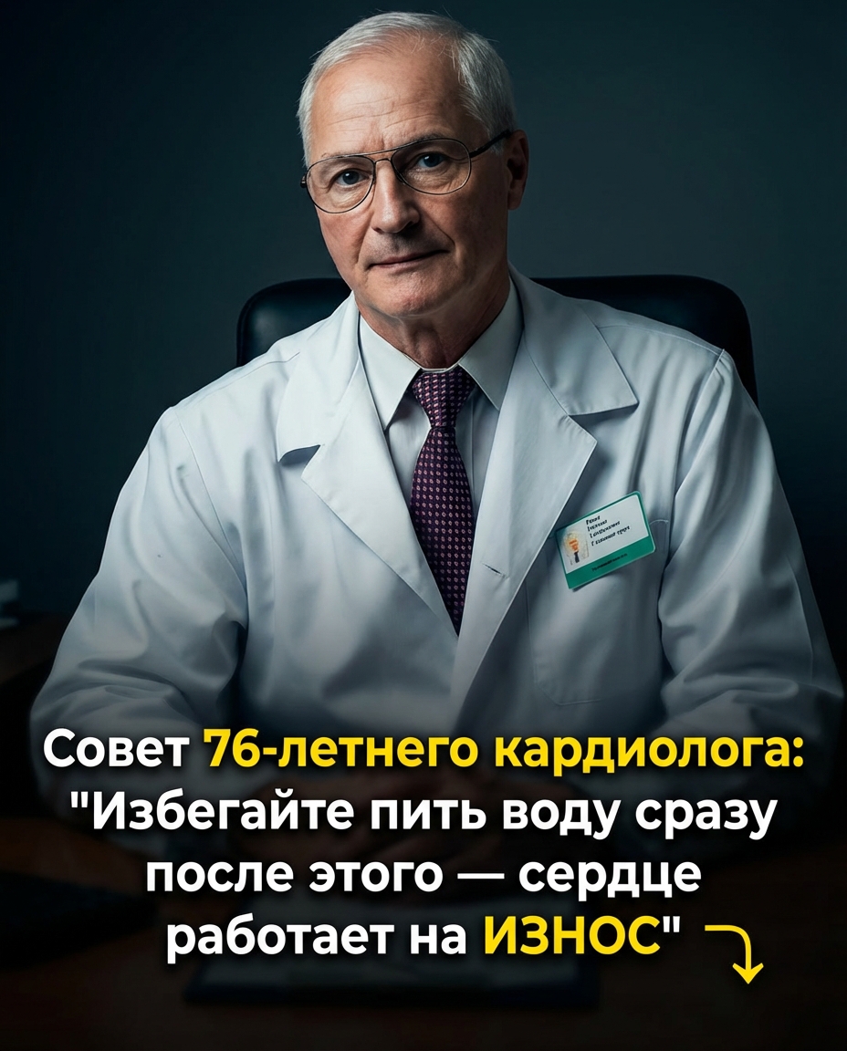 Опасная привычка запивать еду: как вода вредит сердцу.