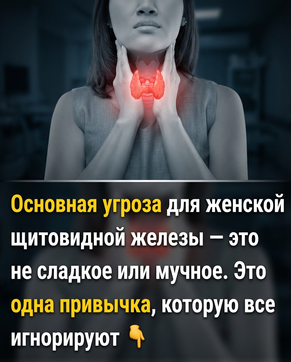 Основная угроза для женской щитовидной железы заключается не в сахаре и выпечке. Но существует одна привычка, важность которой всеми недооценивается