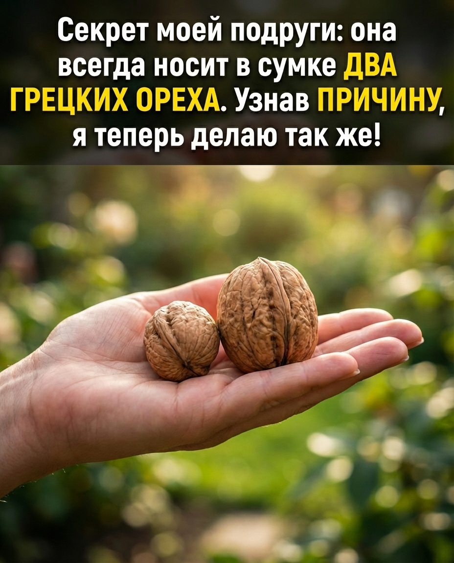 Моя знакомая постоянно носит с собой в сумке пару грецких орехов. Узнав, в чём дело, я тоже начала так поступать