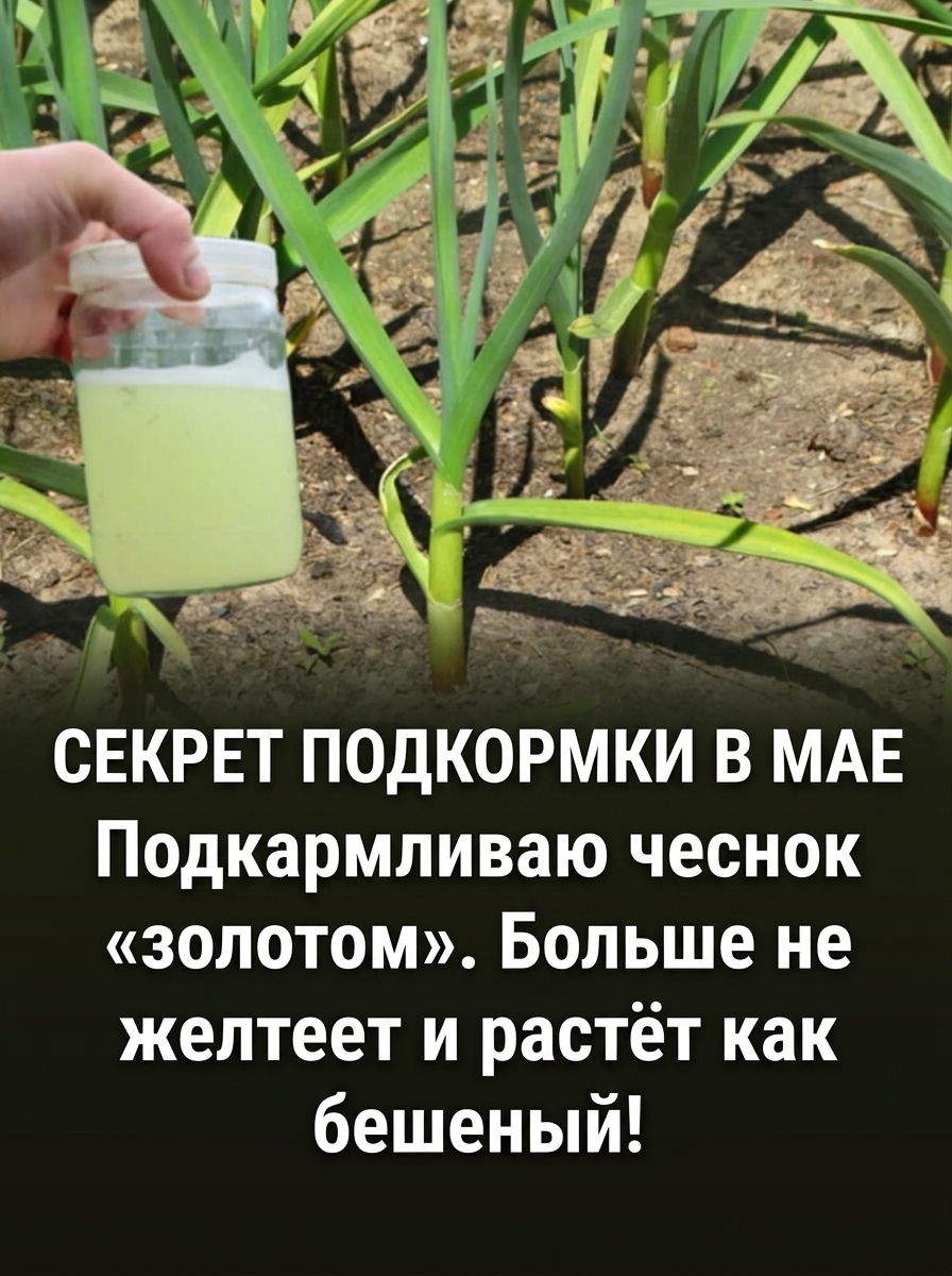 От подписчика 👇 В мае я обязательно удобряю чеснок «золотом». После этого он перестает желтеть и начинает расти буквально не по дням, а по часам От подписчика 👇 В мае я обязательно удобряю чеснок «золотом». После этого он перестает желтеть и начинает расти буквально не по дням, а по часам
